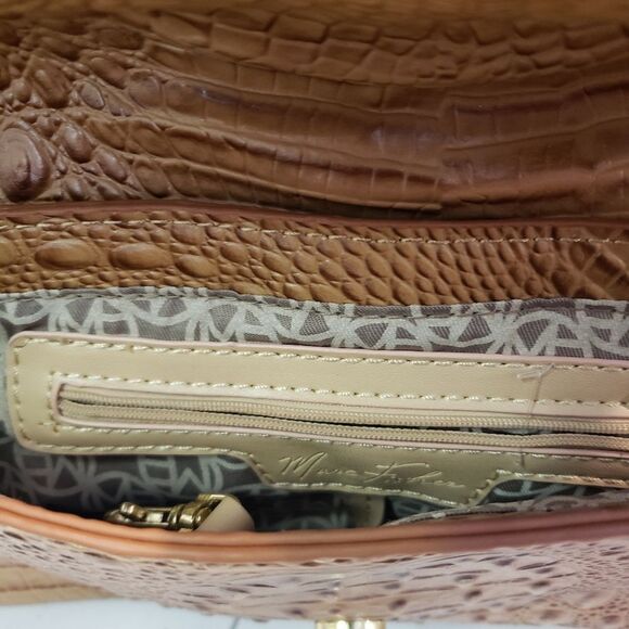 Marc Fisher Tan Croc-Embossed Women's Clutch - Picture 3 of 6